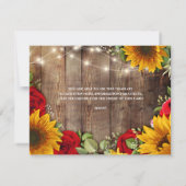 Sonnenblumen & Rose Rustikale Dankeschön Karte (Rückseite)