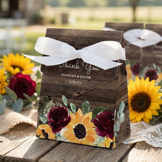 Sonnenblumen-Rose Rustikale Hochzeit Geschenkschachtel