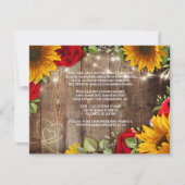 Sonnenblumen & Rose Rustikale Hochzeitskarte Einladung (Vorderseite)
