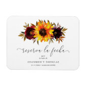 Sonnenblumen Rose Rustikaler Fall Save the Date Sp Magnet (Horizontal)