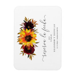 Sonnenblumen Rose Rustikaler Fall Save the Date Sp Magnet