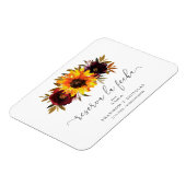 Sonnenblumen Rose Rustikaler Fall Save the Date Sp Magnet (Linke Seite)