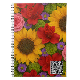 Sonnenblumen Rose Spiralgeschirr Foto Notebook Notizblock