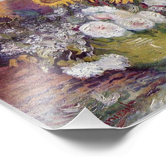 Sonnenblumen Rose und andere Blume Vincent van Gog Fotodruck (Ecke)