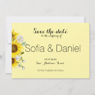 Sonnenblumen-Rosen-Hochzeitsfoto Save The Date Kar