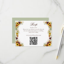 Sonnenblumen Rosen Rost Herbst Hochzeitswebsite QR