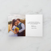 Sonnenblumen Rote Rose Aquamarin Rustikales Holz g Dankeskarte (Innenseite)