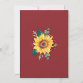 Sonnenblumen Rote Rose Geometric Floral Wedding Einladung (Rückseite)