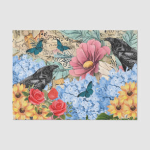 Sonnenblumen Rote Rosen Blue Hydrangea & Ravens Seidenpapier