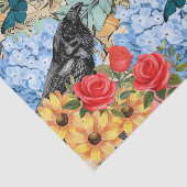 Sonnenblumen Rote Rosen Blue Hydrangea & Ravens Seidenpapier (Ausschnitt)