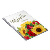 Sonnenblumen Rote Rosen Custom Notebook Notizblock (Rechte Seite)