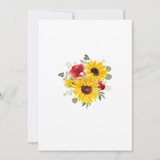 Sonnenblumen Rote Rosen geometrische botanische Ho Einladung (Rückseite)