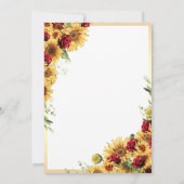 Sonnenblumen-Rote Rosen Hochzeit Einladung (Rückseite)