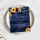 Sonnenblumen Rote Rosen Navy Budget Einladung Hoch