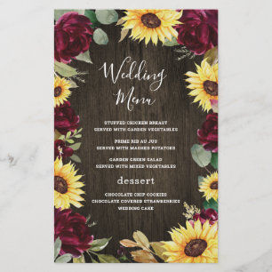 Sonnenblumen Rote Rosen Rustikale Hochzeitskarten