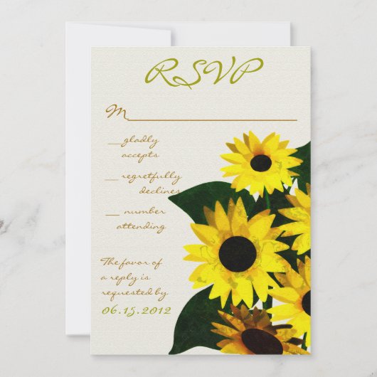 Sonnenblumen - Rsvp-Karten Einladung (Vorderseite)