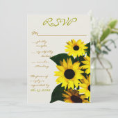 Sonnenblumen - Rsvp-Karten Einladung (Stehend Vorderseite)