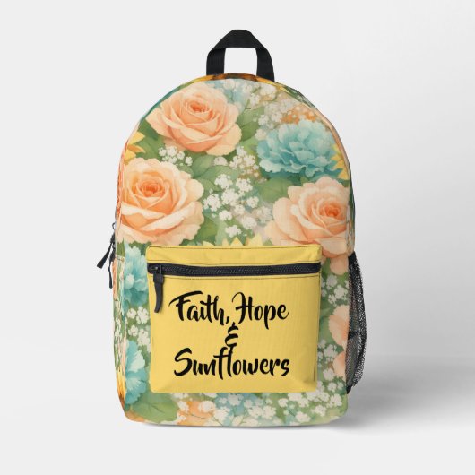 Sonnenblumen-Rucksack Bedruckter Rucksack (Vorderseite)