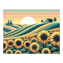 Sonnenblumen Ruhe: Rustikaler Sonnenaufgang