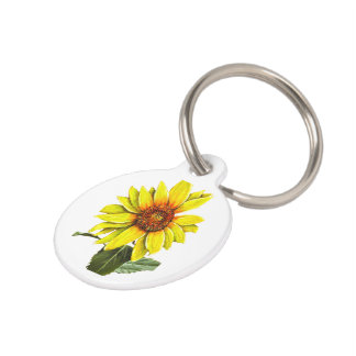 Sonnenblumen-Rundanhänger für Haustiere Haustiermarke