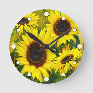 Sonnenblumen Runde Wanduhr
