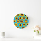 Sonnenblumen Runde Wanduhr (Zuhause)