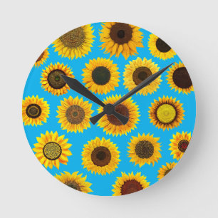 Sonnenblumen Runde Wanduhr
