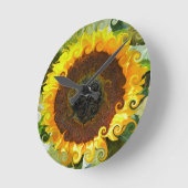 SONNENBLUMEN RUNDE WANDUHR (Winkel)
