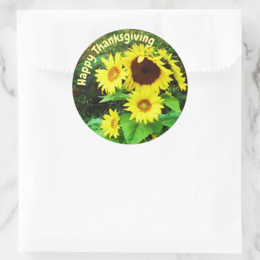 SONNENBLUMEN RUNDER AUFKLEBER (Tasche)