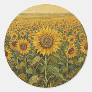 Sonnenblumen Runder Aufkleber