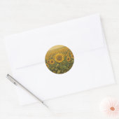 Sonnenblumen Runder Aufkleber (Umschlag)