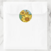 Sonnenblumen Runder Aufkleber (Tasche)