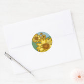 Sonnenblumen Runder Aufkleber (Umschlag)