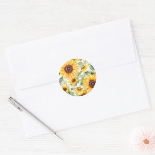 Sonnenblumen Runder Aufkleber