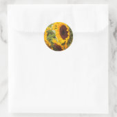 Sonnenblumen Runder Aufkleber (Tasche)