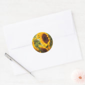 Sonnenblumen Runder Aufkleber (Umschlag)