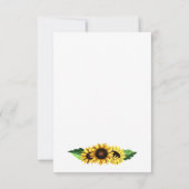 Sonnenblumen Rustic Country Chic Hochzeit RSVP (Rückseite)