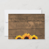 Sonnenblumen & Rustic Wood Wedding RSVP Card Karte (Rückseite)