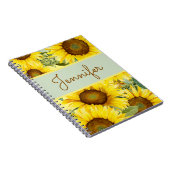 Sonnenblumen Rustikal Gelb Braun Wasserfarbe Custo Notizblock (Rechte Seite)