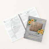 Sonnenblumen Rustikal | Rezeptbuch für Familienmon Notizblock (Innenseite)