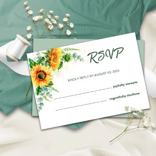 Sonnenblumen-Rustikal-RSVP-Hochzeitskarte RSVP Karte