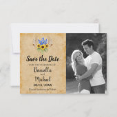 Sonnenblumen Rustikale Antlers Blumenzehen Save The Date (Vorderseite)