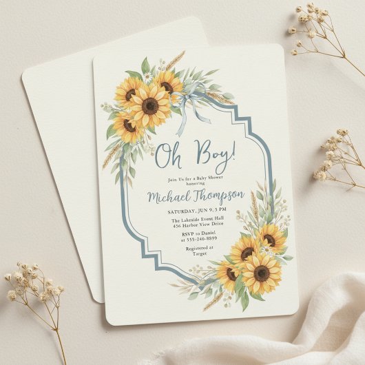Sonnenblumen-Rustikale Babyshower-Einladung Einladung