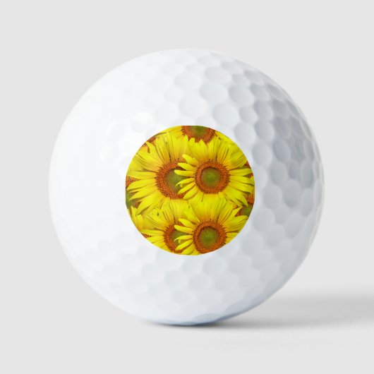 Sonnenblumen Rustikale Blumenblumen Sommergelbe Ho Golfball (Vorderseite)