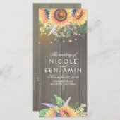 Sonnenblumen Rustikale Brauerei Hochzeiten Program Programm (Vorne/Hinten)