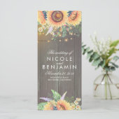 Sonnenblumen Rustikale Brauerei Hochzeiten Program Programm (Stehend Vorderseite)