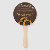 Sonnenblumen rustikale Braunholz Gastgeschenk Hoch Fächer (Rückseite)