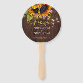 Sonnenblumen rustikale Braunholz Gastgeschenk Hoch Fächer (Vorderseite)