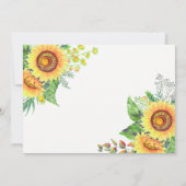 Sonnenblumen Rustikale Chic Hochzeit Retten Sie da Save The Date (Rückseite)