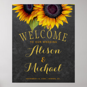 Sonnenblumen Rustikale Elegante Hochzeit im Herbst Poster